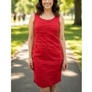 The Limited Fire Engine Red Ruched Bodycon Mini Dress